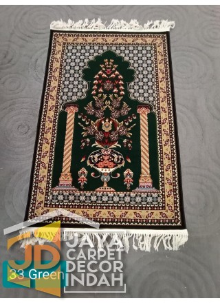 Sajadah Imam  Solomon  motif 33 Green ukuran 80 x 120 & 120 x 160